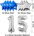 15th Birthday Decorations for Men Women Boy Girl,Blue Black Birthday Party Supplies with 15 Silver Number Balloon Happy Birthday Banner for 15th and 51st Birthday Party