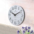 NIKKY HOME White Kitchen Wall Clock-12 Inch Farmhouse Antique Silent Non Ticking Battery Operated Vintage Country Rustic Distressed Wood Clock