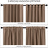 PONY DANCE Small Kitchen Valances - Back Tab Curtain Panels Thermal Insulated Window Drapes for Nursery/Kitchen/Living Room, 52 W x 36 L, Mocha, 1 Pair