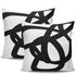 KELEMO Home Set of 2 Pillow Case Black White Abstract Art Modern Throw Pillow Covers Cushion Decorative Pillowcase Square 24 x 24 Inches