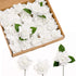 Ling's moment Artificial Flowers 25pcs White Gardenia Flowers w/Stem for DIY Wedding Bouquets Centerpieces Flower Arrangements Decorations