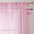 Wubodti Star Pink Curtains for Nursery- 2 Panels of Semi Sheer Privacy Curtain Drapes with Silver Starry Stars, Rod Pocket Pastel Light Filter Window Treatments for Girls Baby Kids Room,63 Inches