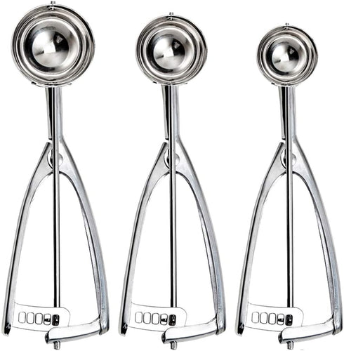 Cookie Scoop Set, Small/1 Tbsp, Medium/1.5 Tbsp, Large/2 Tbsp, Cookie Scoops for Baking Set of 3, Cookie Dough Scoop