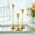 Romadedi Candlestick Holder Gold Candle Holder Brass Set of 3 Decorative Candle Holder for Taper Candle for Fireplace Mantel Dinning Table Home Wedding Decorations Gold 1 Set