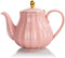 SWEEJAR Royal Teapot, Ceramic Tea Pot with Removable Stainless Steel Infuser, Blooming & Loose Leaf Teapot - 28 Ounce (Pink)