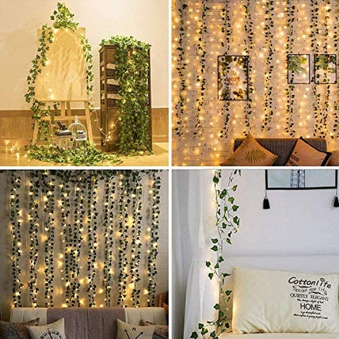 HATOKU 18 Pack 126 Feet Fake Vines with Fake Leaves for Bedroom Fake Leaves Artificial Ivy Garland Fake Ivy Vines Greenery Hanging Vines for Room Wedding Wall Indoor Outdoor Decoration