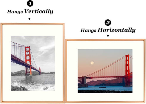 Frametory, 11x14 Aluminum Photo Frame with Ivory Color Mat for 8x10 Picture & Real Glass, Metal Picture Frame Collection (Rose Gold, 1-Pack)