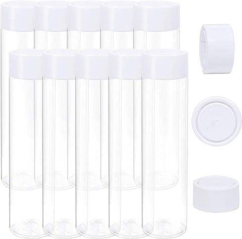 Aneco 16 Pack 12 Ounce Clear PET Plastic Juice Bottles Empty Round Bottles with Lids for Juice, Milk, Tea and Other Beverages