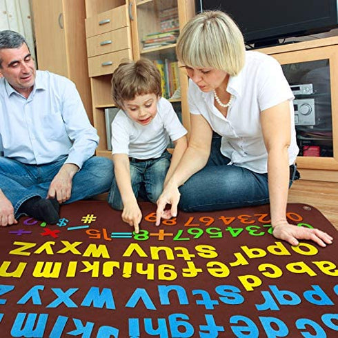 Toddlers Toys Felt-Alphabet Letters Numbers for Preschool Learning Activity with 107 Pieces ABC Upper Lower Case Letters, Numbers Children Felt Wall Sensory Activity Toys