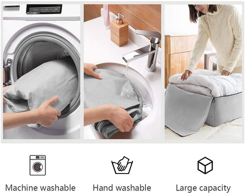 iwill CREATE PRO Breathable Canvas Soft Storage Bag with Handles, Beige, 2pcs