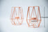 Lanlong 2-Piece Metal Geometric Candlesticks, Tealight Candle Holders, Home Decor Candleholders, Geometry Candleholder Centerpieces, Table Centerpiece Candlesticks (Rose Gold L)