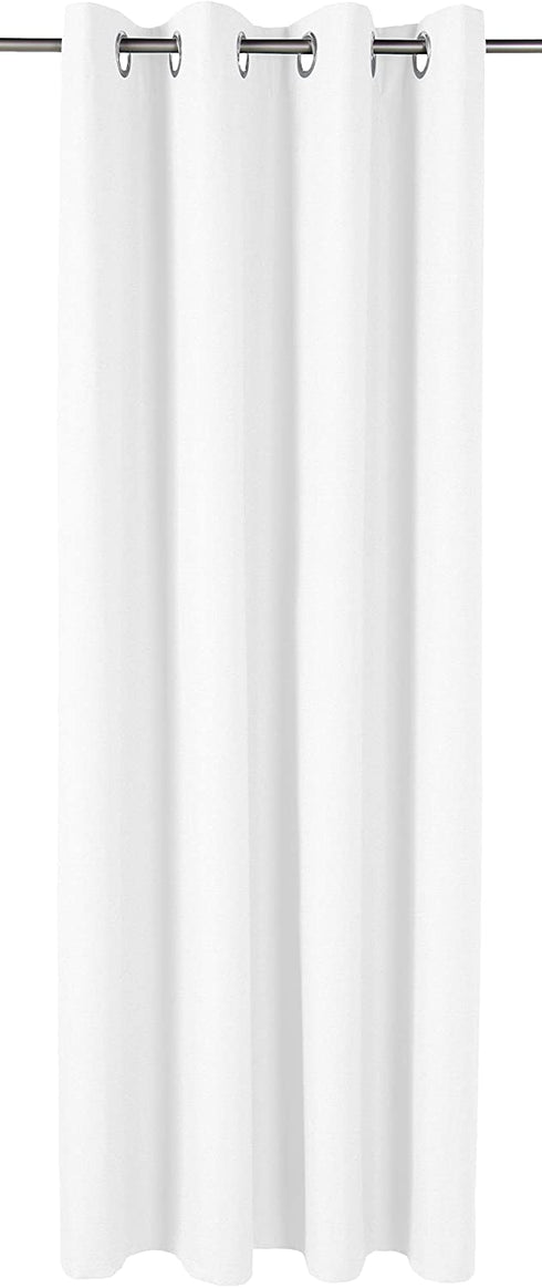 Amazon Basics Room Darkening Blackout Window Curtains with Grommets - 52 x 63-Inch, White, 2 Panels