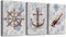 ocean theme steering wheel telescope ship pendant Canvas Prints bathroom Wall Art for Bedroom Wall decor Artworks Pictures wall decorations for living room,3 piece Home decor kitchen wall paintings