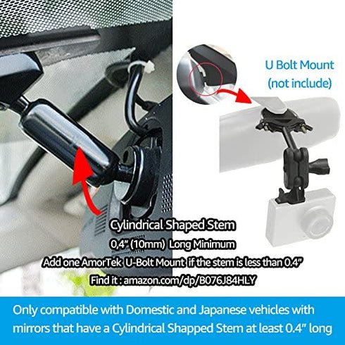 Dash Cam Mirror Mount Kit for Rexing V1,Falcon F170,Z-Edge,Old Shark,YI,Kdlinks X1,VANTRUE and Most Dash Camera and Car Camera