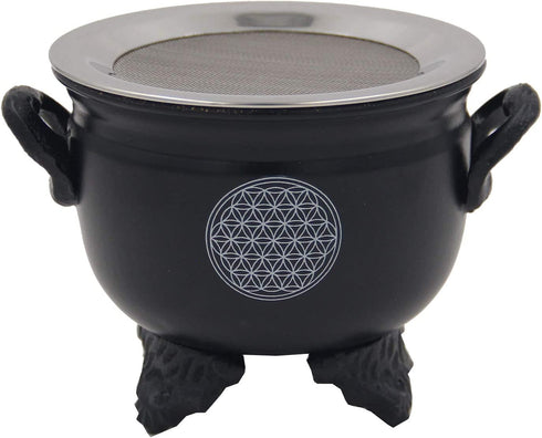 Large Metal Charcoal Incense Burner (Flower of Life)