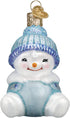 Old World Christmas Snow Baby BOY Ornament, Cheerful White
