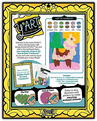 Y'Art Llama — Yarn Works of Art — Mess-Free Artistic Craft Activity — Ages 8+