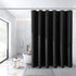 Textured ‹Fabric Shower Curtain - Polyester Shower Curtains for Bathroom, Water Repellent, Hotel Spa Luxury with 12 Hooks, Machine Washable, Decorative Bathroom Curtain Black 72 x 72