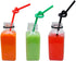 24 Pcs 4 Ounce Plastic Juice Bottles, Reusable Bulk Beverage Containers for Juice, Milk and Other Beverages, Black lid