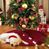BBA SUNRISE Red Christmas Tree Skirt, 48 inches Large Burgundy Burlap Like Plain Xmas Rustic Red Tree Skirt, Indoor Xmas Tree Holiday Decorations