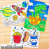 Horizon Group USA Pre-Printed Canvas & Paint Art Set. Ready to Paint 5" x 7" Canvas Panels, 12 Tempera Paints, 6 Easy-Grip Assorted Paintbrushes Included. Dino, Space & Food.