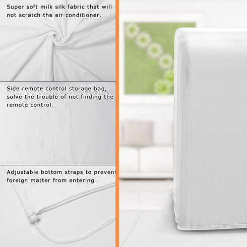 Luxiv Portable Air Conditioner Cover, Gray Portable AC Unit Cover 15 x 18 x 30 Anti-Dust Portable Air Conditioner Storage Bags Protection Cover for Mobile AC (White)