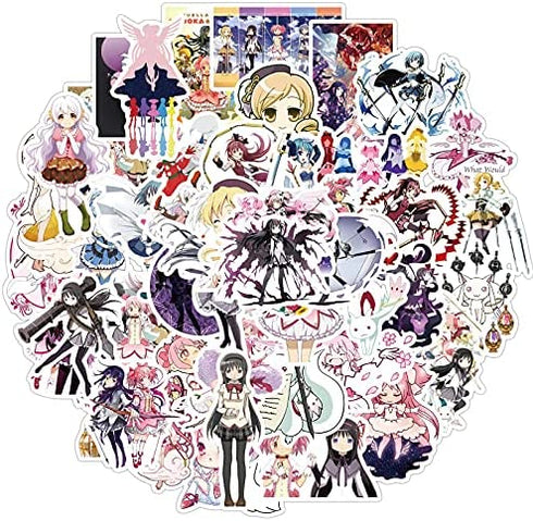 50PCS Anime Puella Magi Madoka Magica Stickers,Popular Classic Anime Stickers for Laptop Water Bottles Phone Case Notebook Decal (Puella Magi Madoka Magica)
