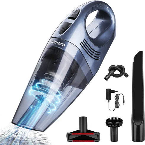 Handheld Vacuum Cordless, Car Vacuum, Rechargeable Hand Vacuum with 6000PA Strong Suction, Portable Mini Vacuum Wet & Dry Use for Car, Home and Office