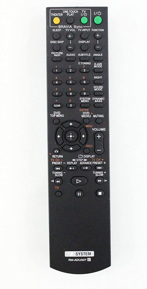 AV System Remote Control Compatible with Sony RM-ADU007 DAV-TZ130 HCD-HDX475 DAV-HDX576WFHCD-HDX274 DAV-HDX275 DAV-HDX277WC DAV-HDX589W 148057011 Home Theater System