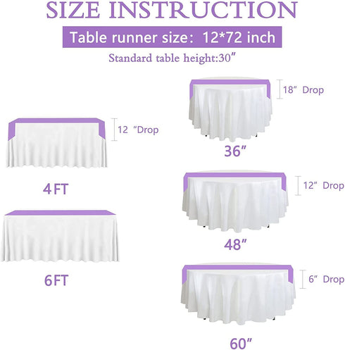 B-COOL Table Runners 4 Pack 12x72 Inch Sequin Table Decorations for Party Lavender Wedding Decorations for Tables Holiday Table Decor