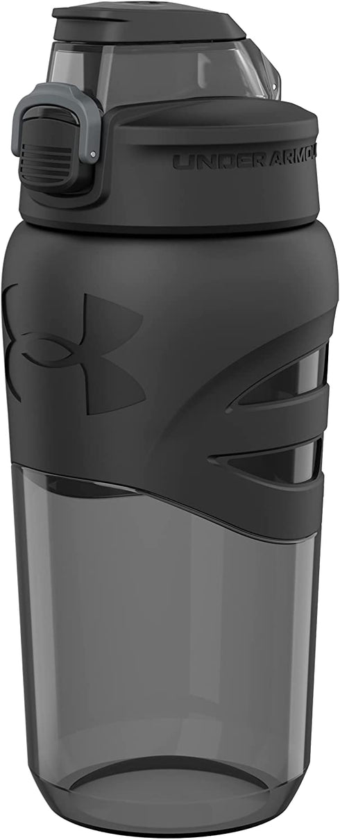 Under Armour 18oz Grip Water Bottle, Pro Lid Cover, Silicone Body Grip, Shatter Proof, Stain & Odor resistant, Good for Kids, All Sports, Baseball, Basketball, Football