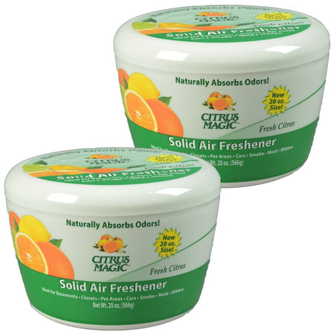 Citrus Magic Odor Absorbing Solid Air Freshener, Fresh Citrus, 20-Ounce, Pack of 2