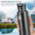 DIONE Water Bottle 40 oz. Flask Double Wall Stainless Steel & Vacuum Insulated (Black) Sport Hydro Container for Home, Office, School, Outdoor Camping (Standard Mouth / Leak Proof / BPA Free Cap)