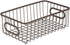 mDesign Farmhouse Decor Metal Wire Food Storage Organizer, Bin Basket for Kitchen, Pantry, Bathroom, Laundry Room, Closets, Garage - High - Small, 2 Pack - Bronze