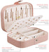 LATIT Small Jewelry Box for Women Girls,Portable Travel Mini Jewelry Organizer Box PU Leather Travel Jewelry Organizer Case Jewelry Holder Display for Ring Earrings Necklace Bracelet Bangle/Pink