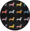 Dog Cat Pet Doormat Dogs Dachshund Round Floor Mat Washable Non-Slip Indoor Outdoor Area Rug for Bedroom Living Room Home Decor 36"