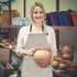 Crossback Apron with Pockets x2,Split Apron with Adjustable Straps,M-XXL (Beige)