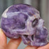 Natural Amethyst Carved Realistic Crystal Skull Sculpture Healing Energy Reiki Gemstone Collectible Figurine Crystal Healing Skull for Home Decoration 2"