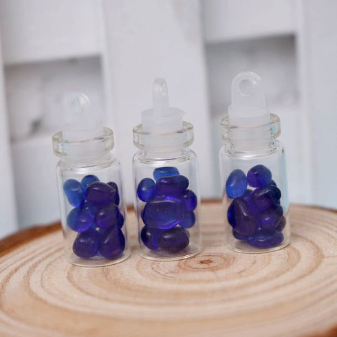 ORYOUGO 50Pcs 1ML Mini Cute Glass Message Bottles with Plastic Stoppers,DIY Decoration Wishing Bottles for Weddings Party Favors