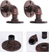 Shelf Brackets,GoYonder Industrial Pipe Floating Shelf Brackets Wall Mounted Pipe Brackets for Steampunk Home Decor,2 Pack (8x8CM, Bronze Finish)