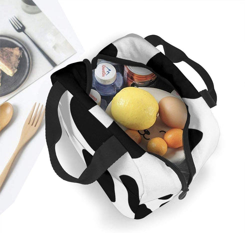 Cow Print Leak Proof and Reusable refrigerated Lunch Bag - Durable Compact Office School Lunch Box for Women, Men and Children