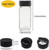 BPFY 12 Pack 4oz Glass Spice Jars With Black Plastic Lids, Square Spice Bottles, Chalk Labels, Pen, Silicone Collapsible Funnel, Spice Containers For Kitchen Cabinet