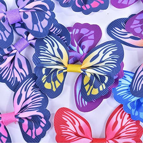 JOYOYO 48Pcs Mini Butterfly Hair Clips 2.5" Grosgrain Ribbon Hair Bows Alligator Clips for Baby Girls Toddler and Kids