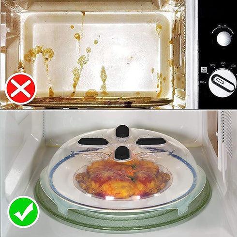 Microwave Cover 2PCS Microwave Cover for Food Microwave Plate Guard Lid With Steam Vent 11.8 Inch Diameter Microwave Lid Prevent Splatter Cover