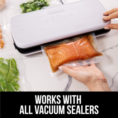 Gorilla Grip Airtight Vacuum Sealer Bags, 2 Pack, 6x Fresher Food, Pack A Meal Saver, Leakproof, Puncture Resistant, Prevents Freezer Burn, for Sous Vide, Microwave and Dishwasher Safe, 8 IN x 50 FT