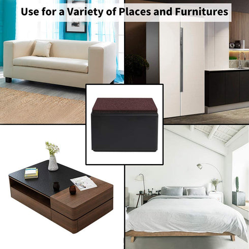 Ezprotekt Bed and Furniture Square Risers, 4 Pack Elevator up to 2? Per Riser and Lifts up to 5,000 LBs - Protect Floors Wont Scratch Wood and Carpet Surface Anti Slip Bottom (Square,2 Inch Black)