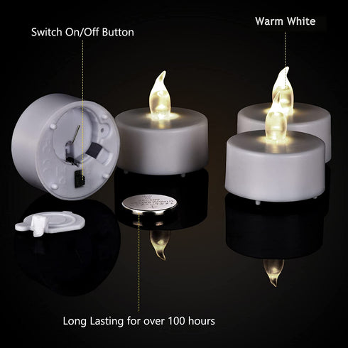 Battery Operated LED Tea Lights:50 Pack Flameless Votive Candles Lamp Realistic and Bright Flickering Long Lasting 150Hours for Wedding Holiday Party Home Decoration (Warm White)