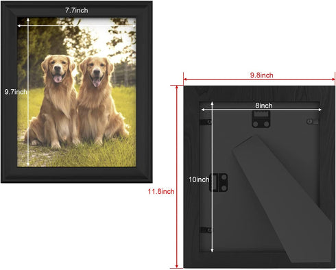 PICFREIM 8x10 Picture Frame Black Set of 2, Solid Wood Picture Frames 8x10 for Tabletop or Wall Display Decoration Photo Frame