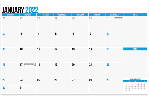 SplightPrints Large 2022 Monthly Calendar Pad with Attached Fridge Magnets and Premium Tear-Off Pages from January 2022 to December 2022 (Horizontal 17 x 11 Inches)