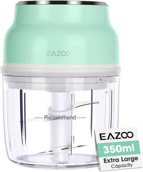 Electric Mini Garlic Chopper, EAZOO Cordless Mini Chopper Food Processor, Portable Small Food Chopper for Garlic Onion Veggie, Dicing, Mincing ( 350ml )